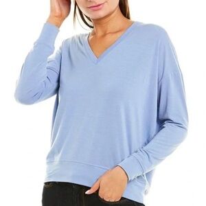 VINCE V-Neck Long Sleeve Shirt Blue Size XS